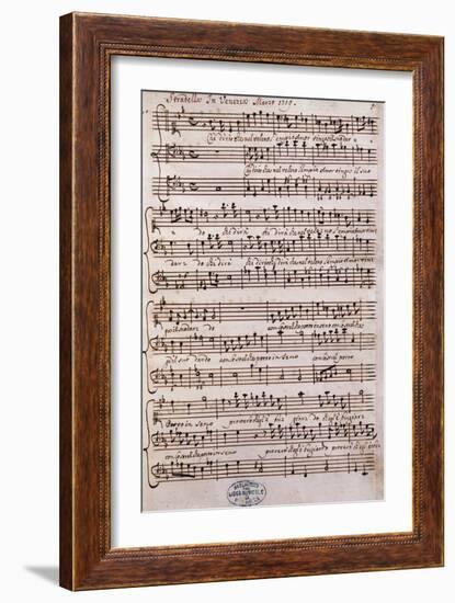 Autograph Sheet Music of a Cantata-Alessandro Stradella-Framed Giclee Print