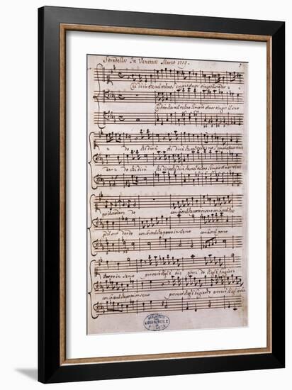 Autograph Sheet Music of a Cantata-Alessandro Stradella-Framed Giclee Print