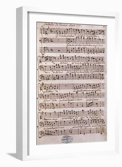 Autograph Sheet Music of a Cantata-Alessandro Stradella-Framed Giclee Print
