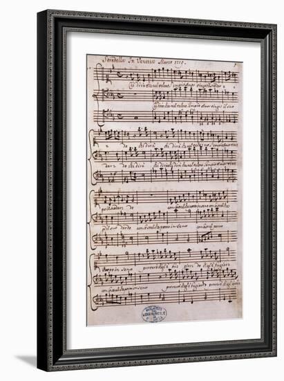 Autograph Sheet Music of a Cantata-Alessandro Stradella-Framed Giclee Print