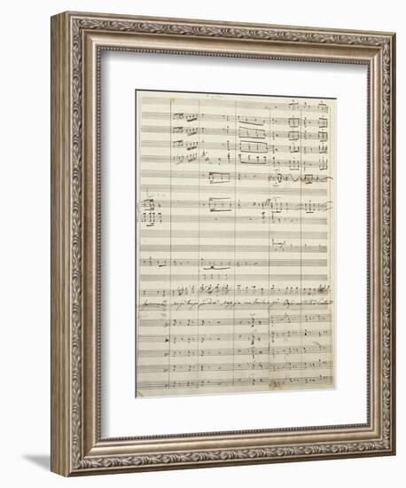 Autograph Sheet Music of Act I of Gina, Opera by Francesco Cilea-null-Framed Giclee Print