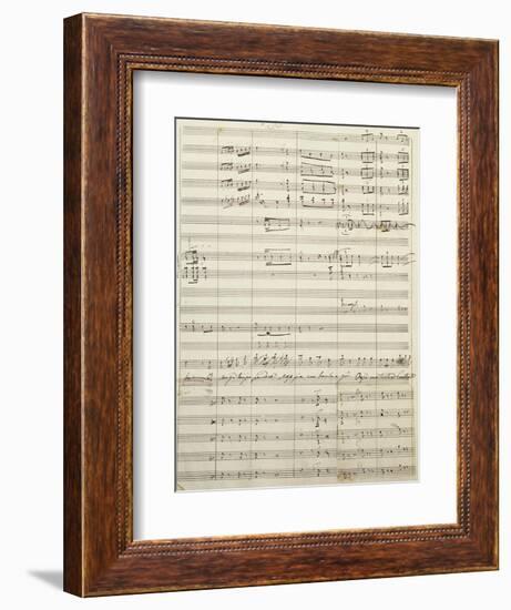 Autograph Sheet Music of Act I of Gina, Opera by Francesco Cilea-null-Framed Giclee Print