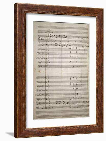 Autograph Sheet Music of Fantasia Funebre, 1856-Saverio Mercadante-Framed Giclee Print