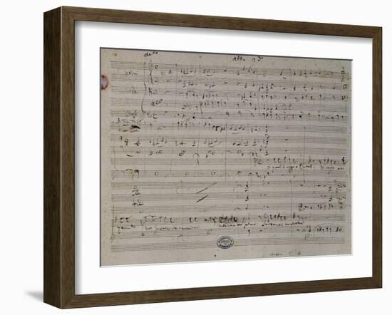 Autograph Sheet Music of Gabriella Di Vergy, Opera by Gaetano Donizetti-null-Framed Giclee Print