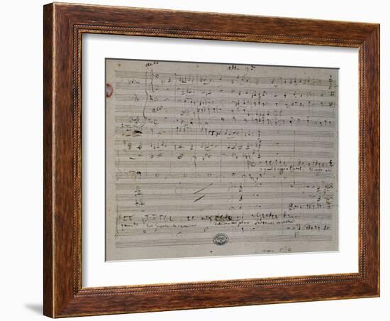 Autograph Sheet Music of Gabriella Di Vergy, Opera by Gaetano Donizetti-null-Framed Giclee Print