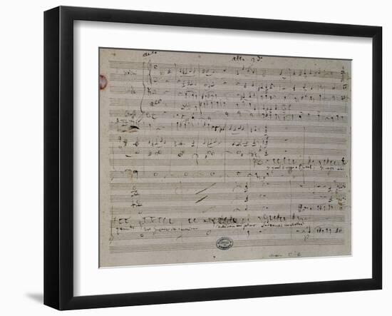 Autograph Sheet Music of Gabriella Di Vergy, Opera by Gaetano Donizetti-null-Framed Giclee Print