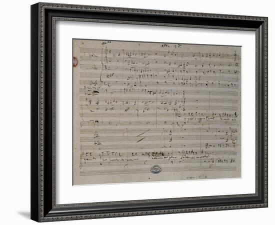 Autograph Sheet Music of Gabriella Di Vergy, Opera by Gaetano Donizetti-null-Framed Giclee Print