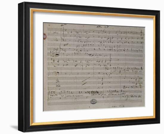 Autograph Sheet Music of Gabriella Di Vergy, Opera by Gaetano Donizetti-null-Framed Giclee Print