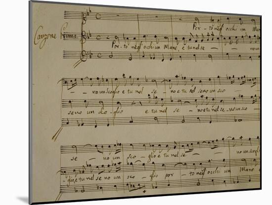 Autograph Sheet Music of Madrigal Songs and Chamber Arias for Two-null-Mounted Giclee Print