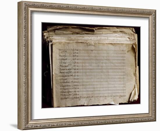 Autograph Sheet Music of Maometto II, Opera by Gioachino Rossini-null-Framed Giclee Print