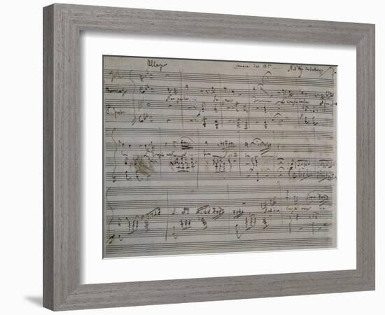 Autograph Sheet Music of Non Parlar, Se Parli Trema, 1824, from Act II of L'Ajo Nell'Imbarazzo-null-Framed Giclee Print