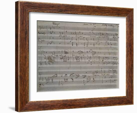 Autograph Sheet Music of Non Parlar, Se Parli Trema, 1824, from Act II of L'Ajo Nell'Imbarazzo-null-Framed Giclee Print