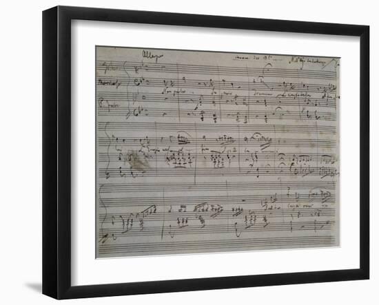 Autograph Sheet Music of Non Parlar, Se Parli Trema, 1824, from Act II of L'Ajo Nell'Imbarazzo-null-Framed Giclee Print