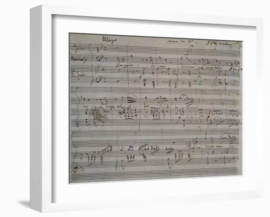 Autograph Sheet Music of Non Parlar, Se Parli Trema, 1824, from Act II of L'Ajo Nell'Imbarazzo-null-Framed Giclee Print