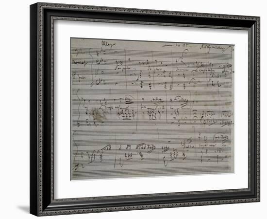 Autograph Sheet Music of Non Parlar, Se Parli Trema, 1824, from Act II of L'Ajo Nell'Imbarazzo-null-Framed Giclee Print