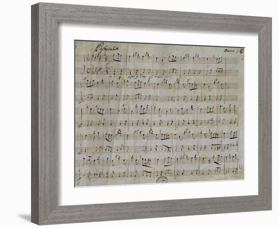 Autograph Sheet Music of Pastoral for Harpsichord, 1813, Composed by Gaetano Donizetti-null-Framed Giclee Print