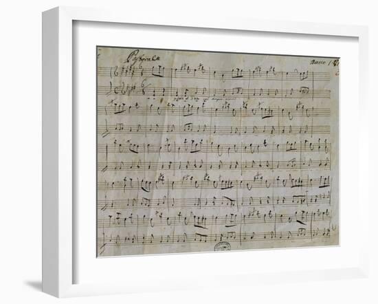 Autograph Sheet Music of Pastoral for Harpsichord, 1813, Composed by Gaetano Donizetti-null-Framed Giclee Print