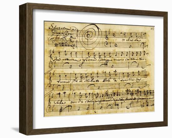 Autograph Sheet Music of Serenade for Three Voices-null-Framed Giclee Print