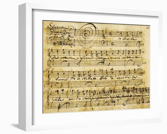 Autograph Sheet Music of Serenade for Three Voices-null-Framed Giclee Print