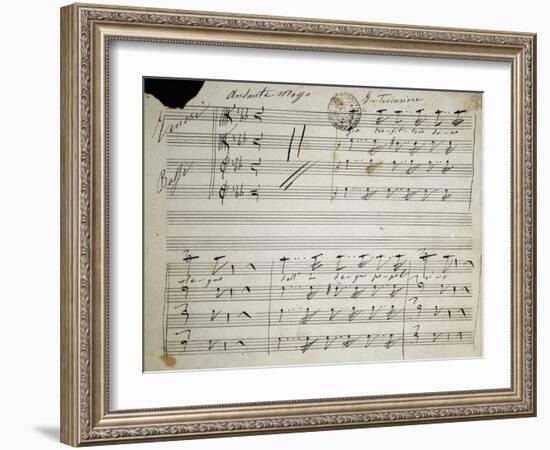 Autograph Sheet Music of Seven Last Words of Our Lord, 1856-Saverio Mercadante-Framed Giclee Print