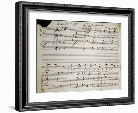 Autograph Sheet Music of Seven Last Words of Our Lord, 1856-Saverio Mercadante-Framed Giclee Print