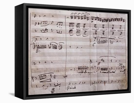 Autograph Sheet Music of the Barber of Seville, Opera Buffa by Gioachino Rossini-null-Framed Premier Image Canvas