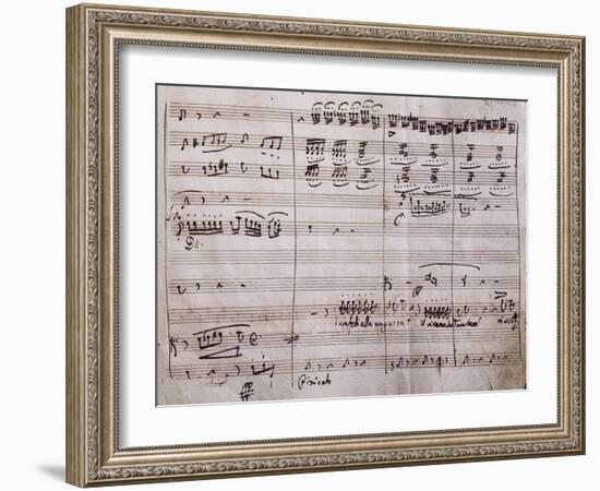 Autograph Sheet Music of the Barber of Seville, Opera Buffa by Gioachino Rossini-null-Framed Giclee Print