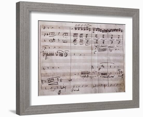 Autograph Sheet Music of the Barber of Seville, Opera Buffa by Gioachino Rossini-null-Framed Giclee Print