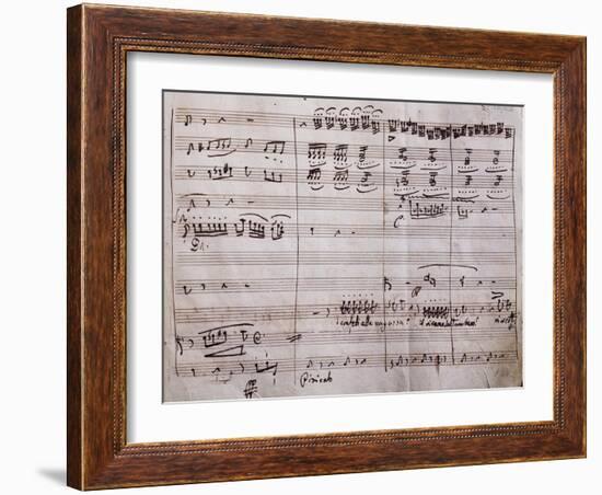 Autograph Sheet Music of the Barber of Seville, Opera Buffa by Gioachino Rossini-null-Framed Giclee Print