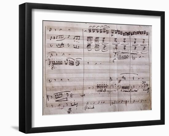 Autograph Sheet Music of the Barber of Seville, Opera Buffa by Gioachino Rossini-null-Framed Giclee Print