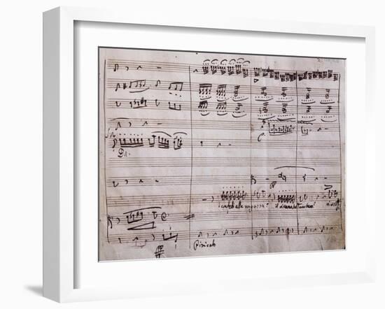 Autograph Sheet Music of the Barber of Seville, Opera Buffa by Gioachino Rossini-null-Framed Giclee Print