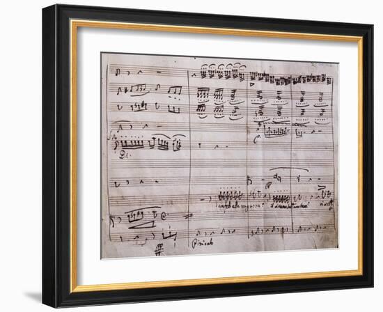 Autograph Sheet Music of the Barber of Seville, Opera Buffa by Gioachino Rossini-null-Framed Giclee Print