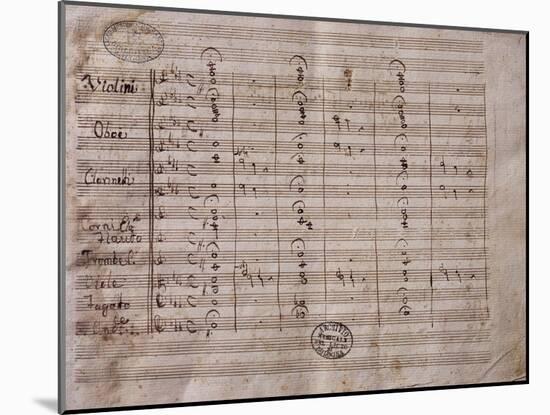 Autograph Sheet Music of the Cantata Il Pianto D'Armonia-null-Mounted Giclee Print