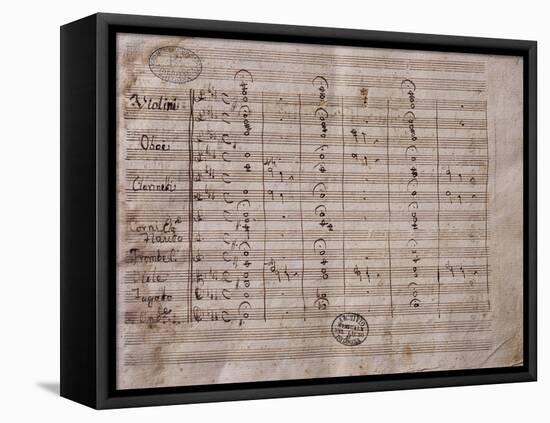 Autograph Sheet Music of the Cantata Il Pianto D'Armonia-null-Framed Premier Image Canvas