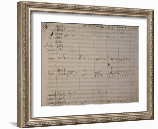 Autograph Sheet Music of Una Furtiva Lagrima-null-Framed Giclee Print