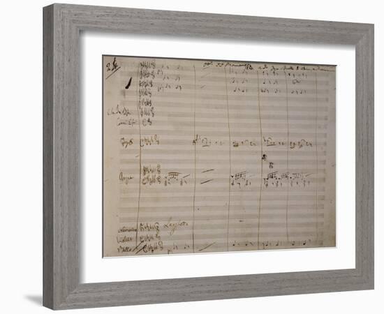 Autograph Sheet Music of Una Furtiva Lagrima-null-Framed Giclee Print