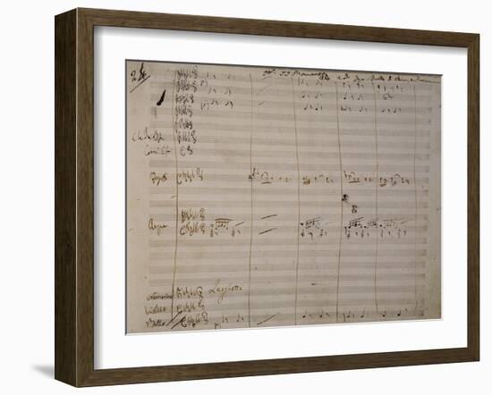 Autograph Sheet Music of Una Furtiva Lagrima-null-Framed Giclee Print