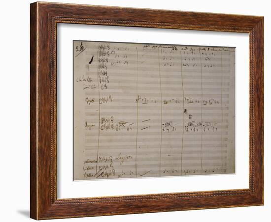 Autograph Sheet Music of Una Furtiva Lagrima-null-Framed Giclee Print