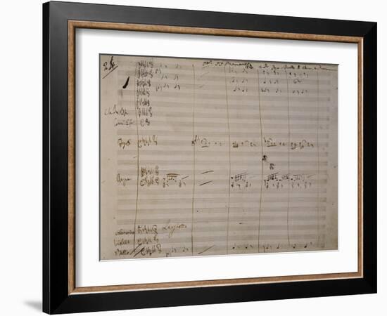 Autograph Sheet Music of Una Furtiva Lagrima-null-Framed Giclee Print