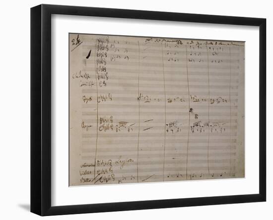 Autograph Sheet Music of Una Furtiva Lagrima-null-Framed Giclee Print