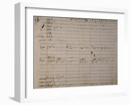 Autograph Sheet Music of Una Furtiva Lagrima-null-Framed Giclee Print