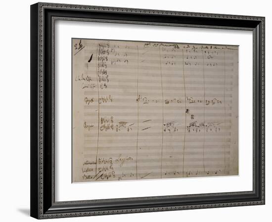 Autograph Sheet Music of Una Furtiva Lagrima-null-Framed Giclee Print