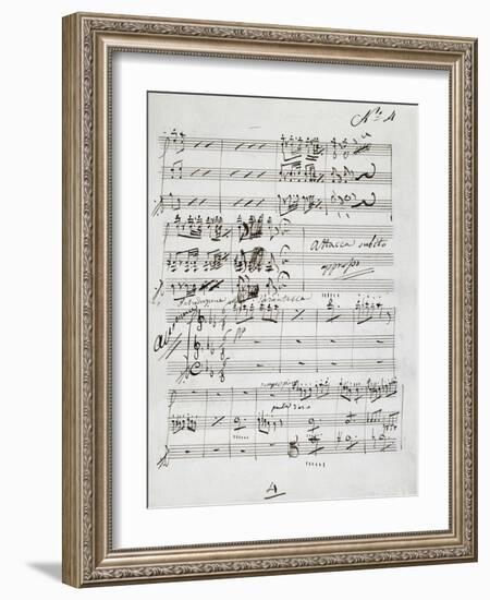 Autograph Sheet Music of Wedding Ball for Francis Duke of Calabria and Maria Sophie of Bavaria-Saverio Mercadante-Framed Giclee Print