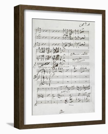 Autograph Sheet Music of Wedding Ball for Francis Duke of Calabria and Maria Sophie of Bavaria-Saverio Mercadante-Framed Giclee Print