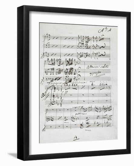 Autograph Sheet Music of Wedding Ball for Francis Duke of Calabria and Maria Sophie of Bavaria-Saverio Mercadante-Framed Giclee Print