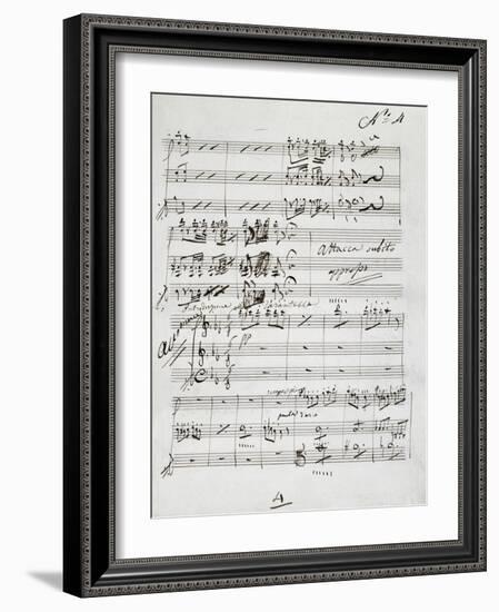 Autograph Sheet Music of Wedding Ball for Francis Duke of Calabria and Maria Sophie of Bavaria-Saverio Mercadante-Framed Giclee Print
