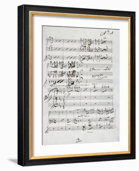 Autograph Sheet Music of Wedding Ball for Francis Duke of Calabria and Maria Sophie of Bavaria-Saverio Mercadante-Framed Giclee Print