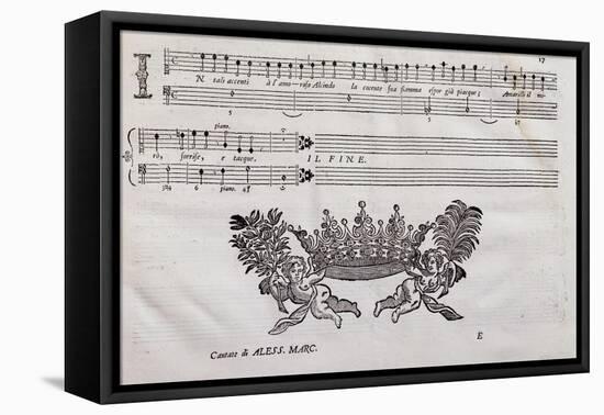 Autograph Sheet Music-Alessandro Marcello-Framed Premier Image Canvas