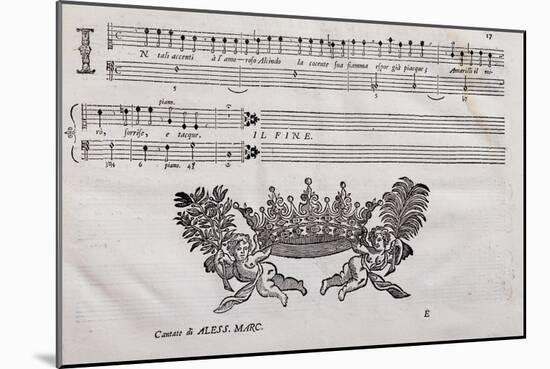 Autograph Sheet Music-Alessandro Marcello-Mounted Giclee Print