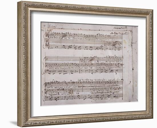 Autograph Sheet Music-Benedetto Marcello-Framed Giclee Print